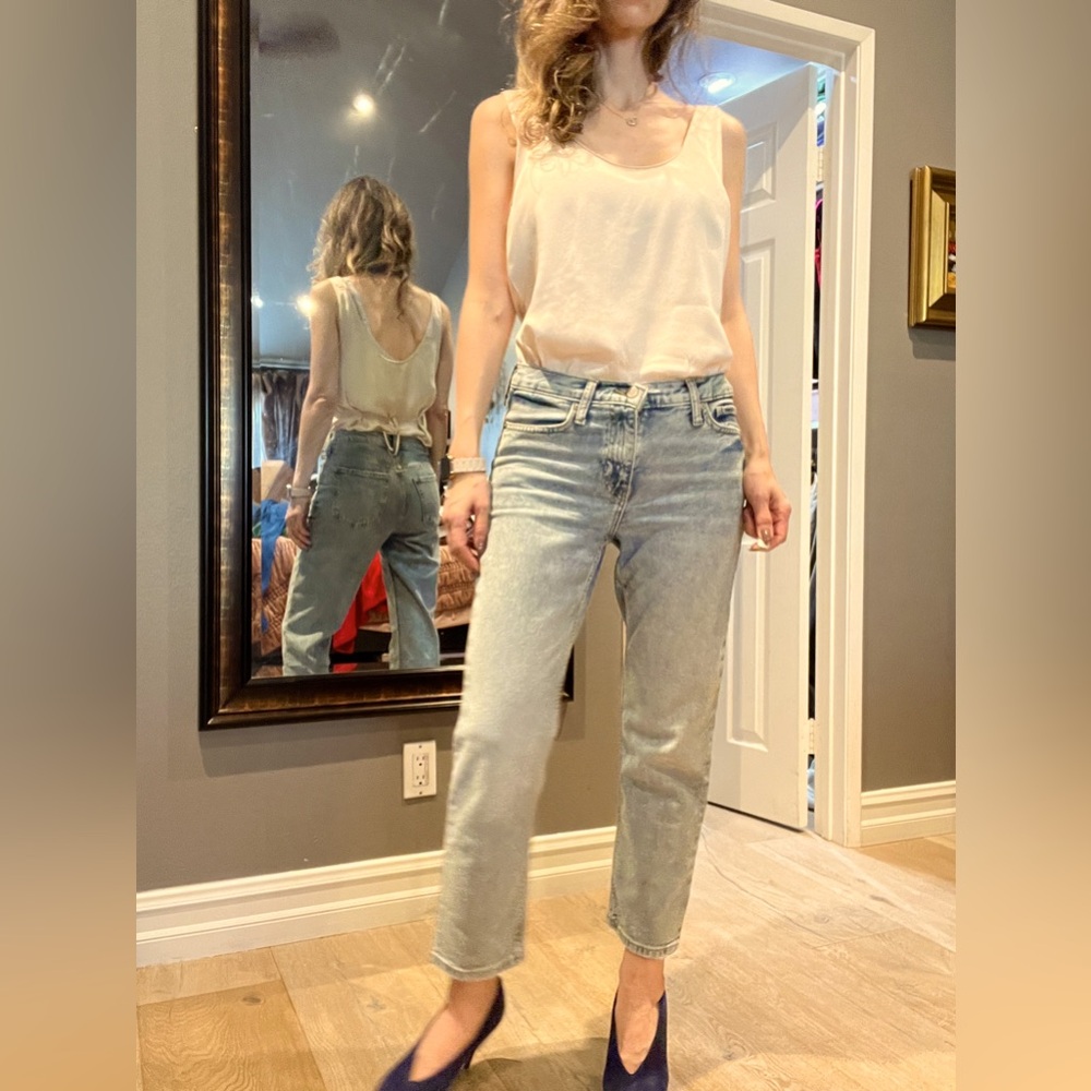 Banana Republic High Rise Straight Leg Jeans Light Wash Denim 26 Petite